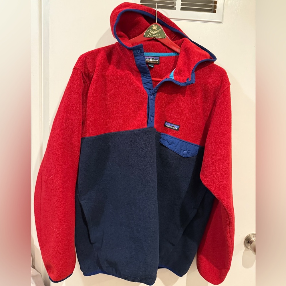Patagonia snap-t synchilla hoody fleece jacket men’s large EUC